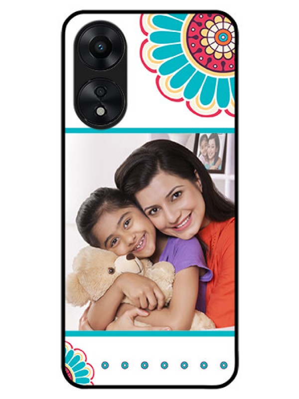 Custom Oppo A78 5G Custom Glass Phone Case - Flower Design