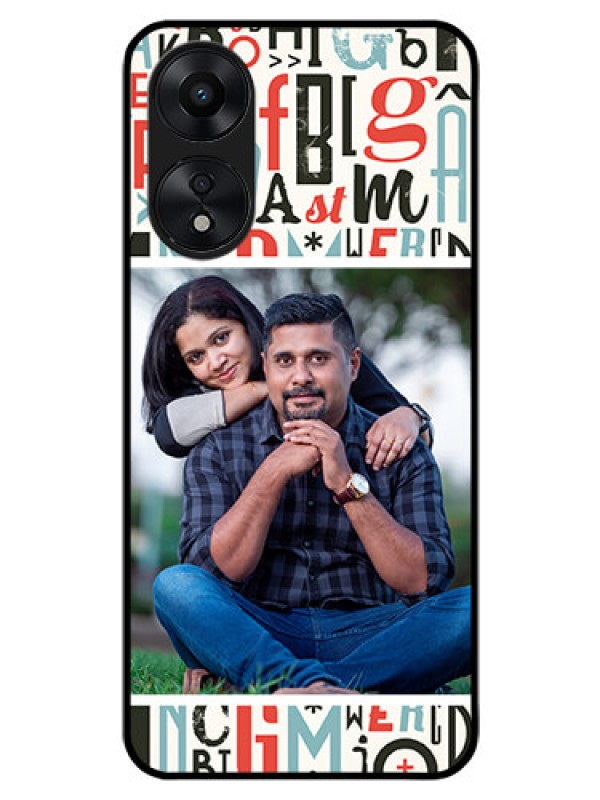 Custom Oppo A78 5G Personalized Glass Phone Case - Alphabet Design