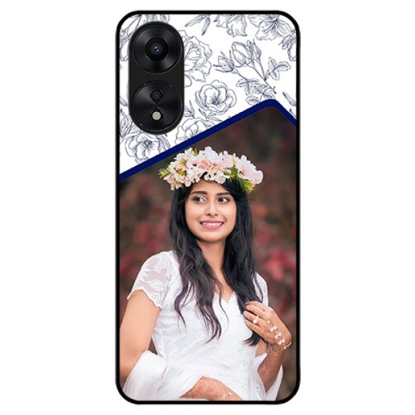 Oppo A78 5G Personalized Glass Phone Case - Premium Floral Design