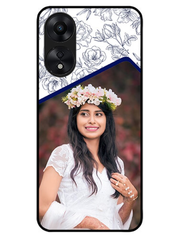 Custom Oppo A78 5G Personalized Glass Phone Case - Premium Floral Design