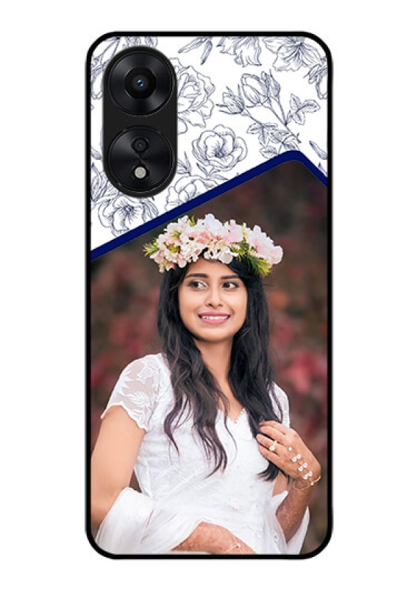 Oppo A78 5G Personalized Glass Phone Case - Premium Floral Design