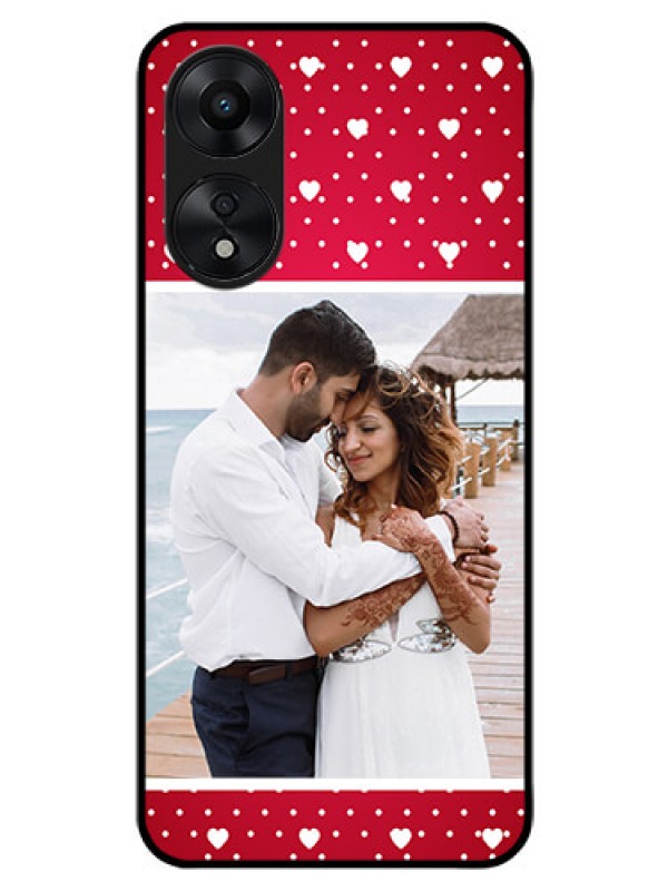 Custom Oppo A78 5G Photo Printing on Glass Case - Hearts Mobile Case Design