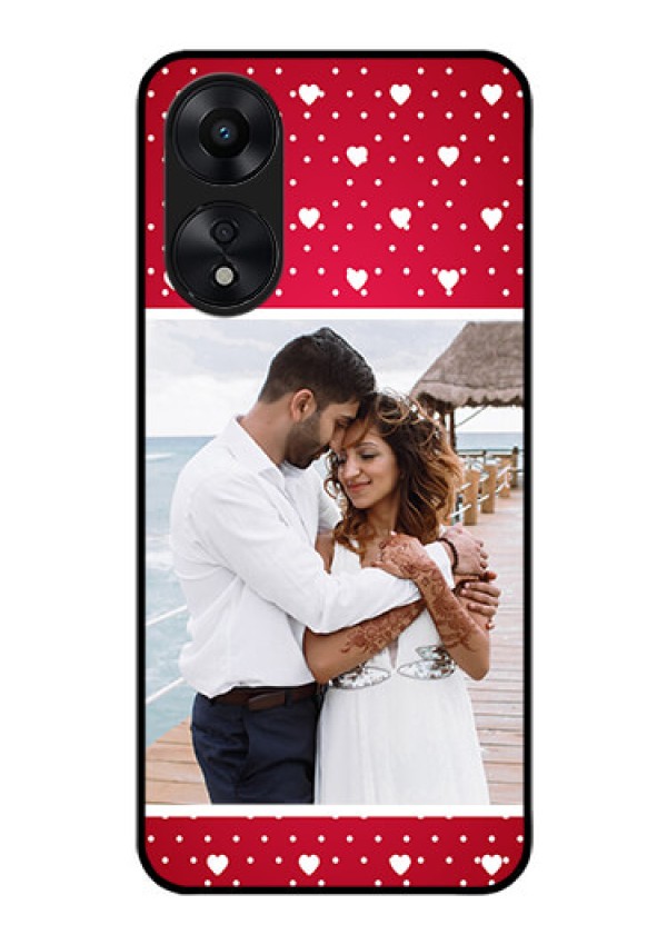 Oppo A78 5G Photo Printing on Glass Case - Hearts Mobile Case Design