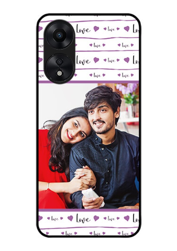 Oppo A78 5G Custom Glass Mobile Case - Couples Heart Design