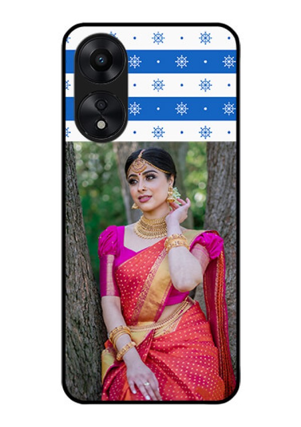 Oppo A78 5G Photo Printing on Glass Case - Snow Pattern Design