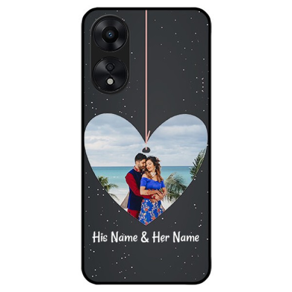 Oppo A78 5G Custom Glass Phone Case - Hanging Heart Design