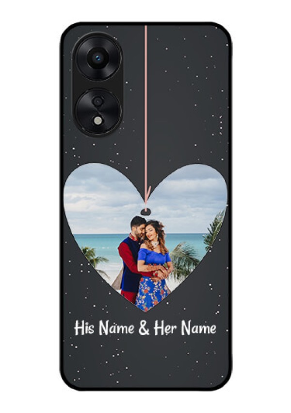 Oppo A78 5G Custom Glass Phone Case - Hanging Heart Design