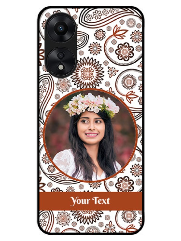 Custom Oppo A78 5G Custom Glass Mobile Case - Abstract Flower Design