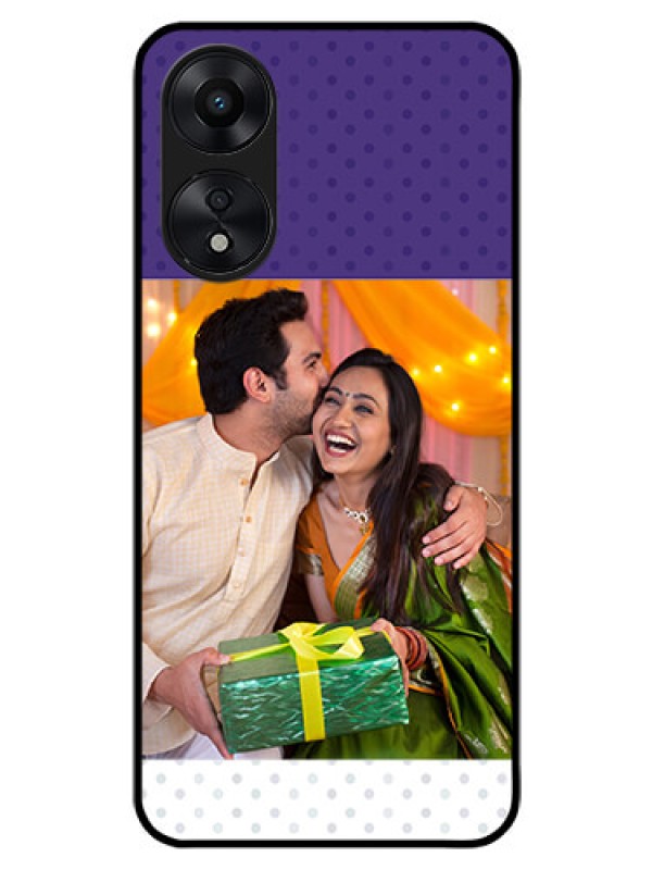 Custom Oppo A78 5G Personalized Glass Phone Case - Violet Pattern Design