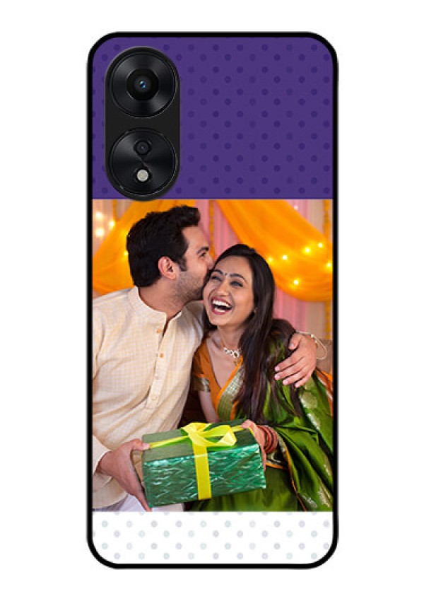 Oppo A78 5G Personalized Glass Phone Case - Violet Pattern Design