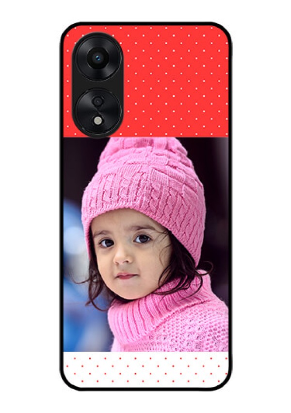 Oppo A78 5G Photo Printing on Glass Case - Red Pattern Design
