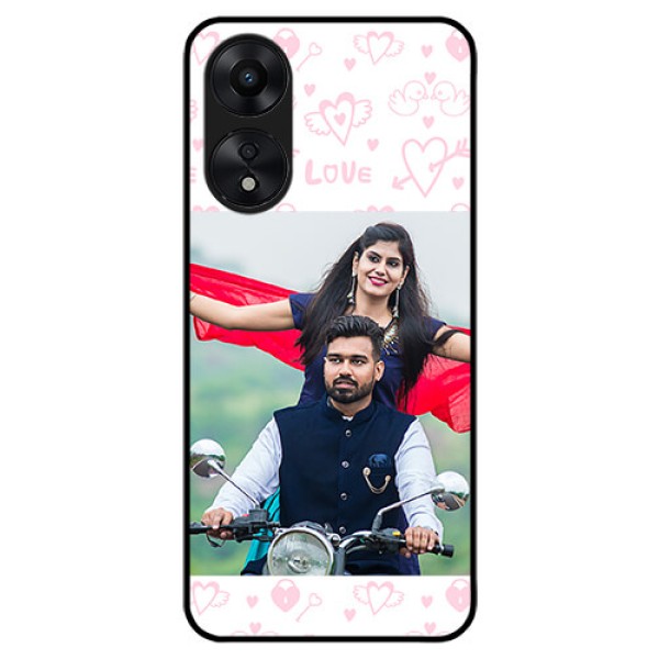Oppo A78 5G Custom Glass Mobile Case - Pink Flying Heart Design Oppo A78 5G Custom Glass Mobile Case - Pink Flying Heart Design