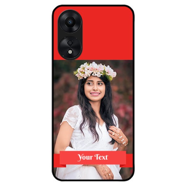Oppo A78 5G Custom Glass Phone Case - Simple Red Color Design
