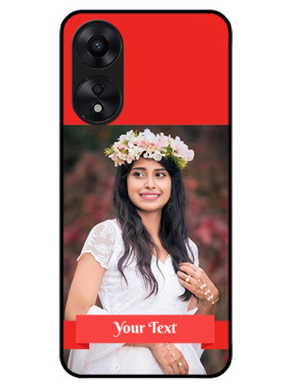 Custom Oppo A78 5G Custom Glass Phone Case - Simple Red Color Design