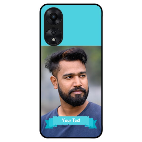 Oppo A78 5G Personalized Glass Phone Case - Simple Blue Color Design Oppo A78 5G Personalized Glass Phone Case - Simple Blue Color Design