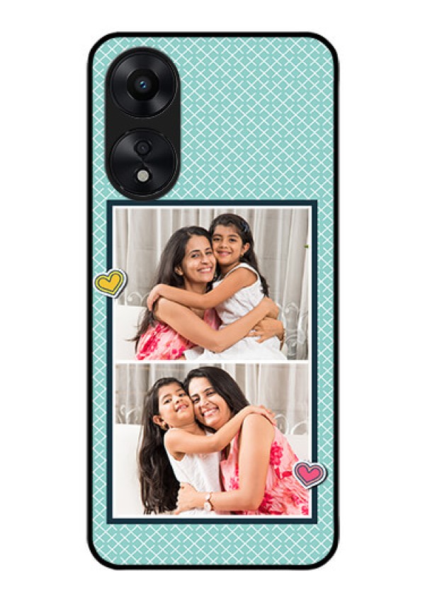 Oppo A78 5G Custom Glass Phone Case - 2 Image Holder with Pattern Design