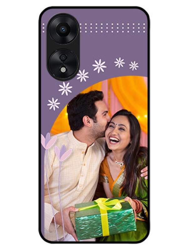 Custom Oppo A78 5G Custom Glass Mobile Case - Lavender flowers design