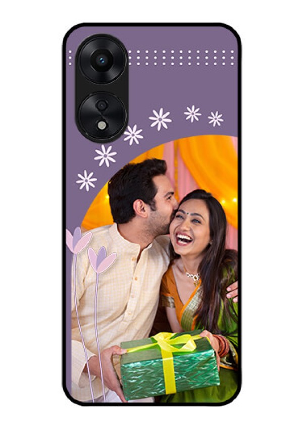 Oppo A78 5G Custom Glass Mobile Case - Lavender flowers design