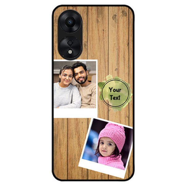 Oppo A78 5G Custom Glass Phone Case - Wooden Texture Design