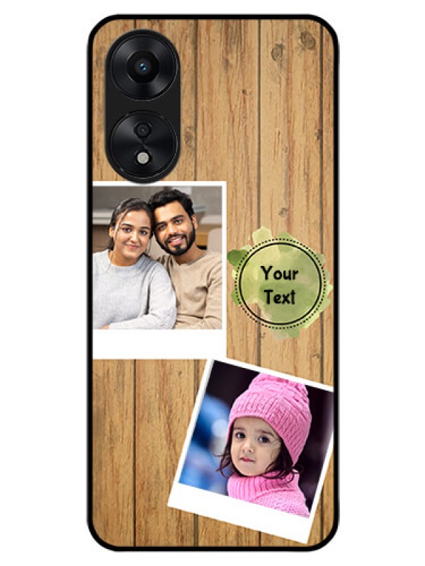 Custom Oppo A78 5G Custom Glass Phone Case - Wooden Texture Design
