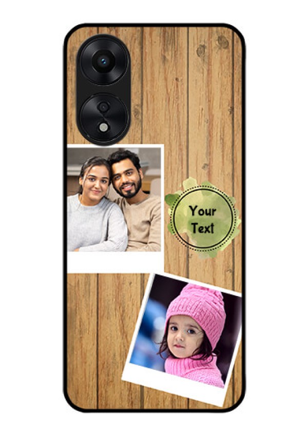 Oppo A78 5G Custom Glass Phone Case - Wooden Texture Design