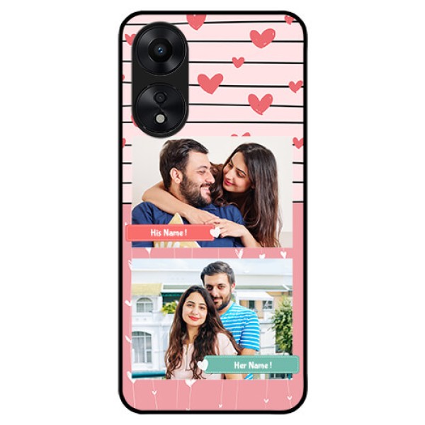 Oppo A78 5G Custom Glass Mobile Case - Photo with Heart Design