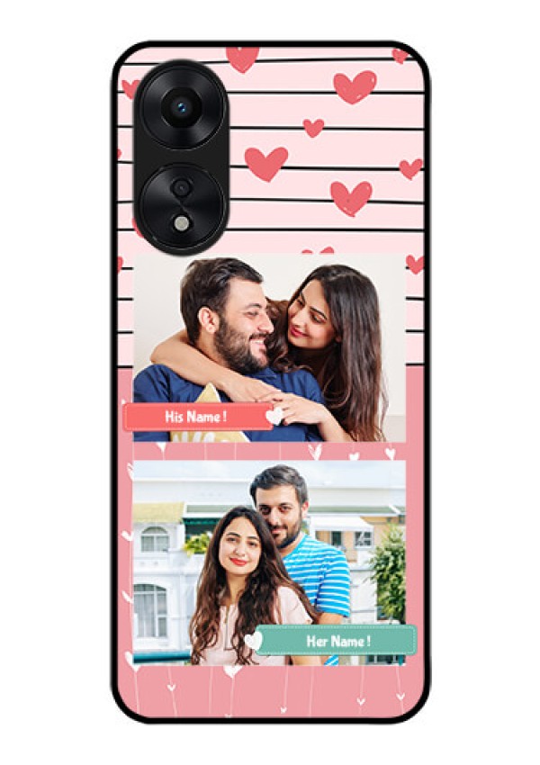 Oppo A78 5G Custom Glass Mobile Case - Photo with Heart Design