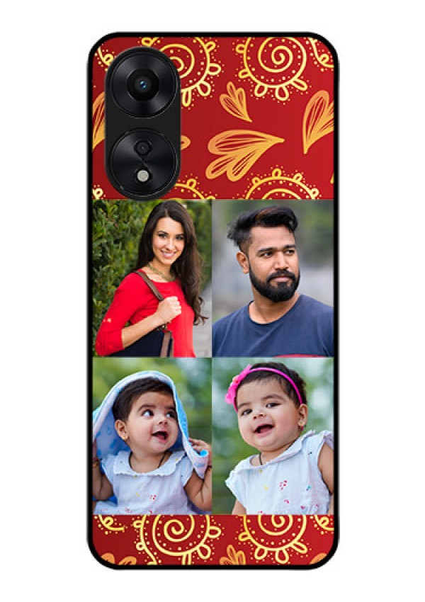 Oppo A78 5G Photo Printing on Glass Case - 4 Image Traditional Design