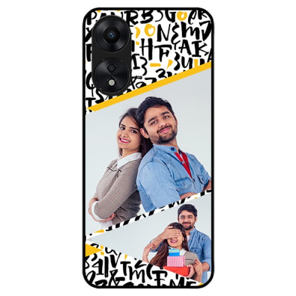 Oppo A78 5G Custom Glass Mobile Case - Letters Pattern Design