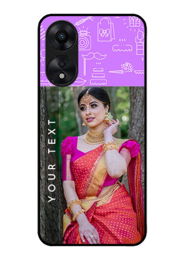 Oppo A78 5G Custom Glass Mobile Case - Birthday Icons Design