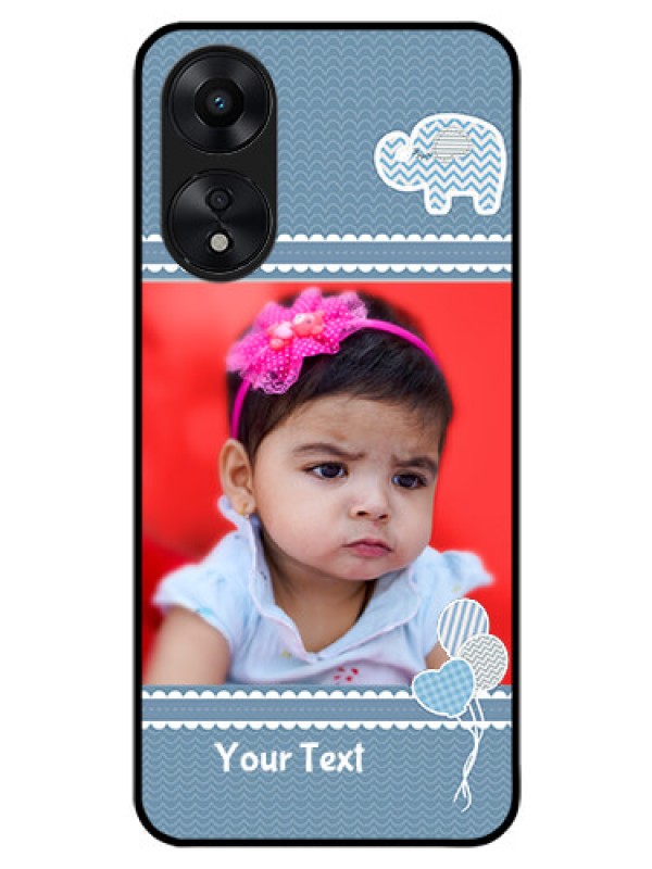 Custom Oppo A78 5G Photo Printing on Glass Case - with Kids Pattern Design