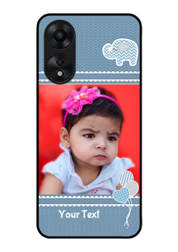 Oppo A78 5G Photo Printing on Glass Case - with Kids Pattern Design