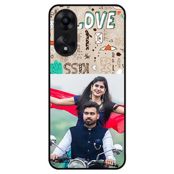 Oppo A78 5G Custom Glass Phone Case - Love Doodle Pattern