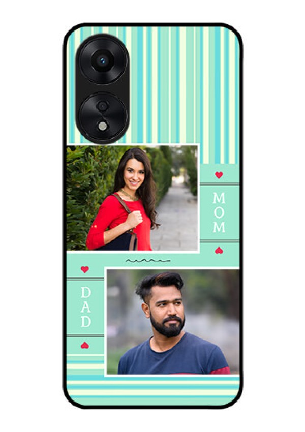 Oppo A78 5G Custom Glass Phone Case - Mom & Dad Pic Design