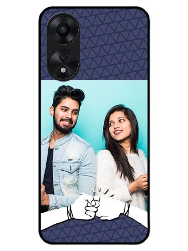 Custom Oppo A78 5G Photo Printing on Glass Case - with Best Friends Design