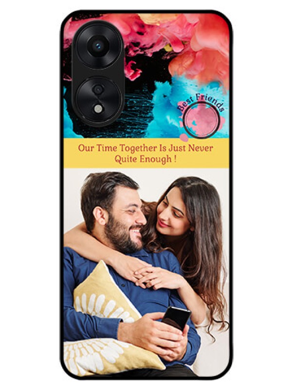 Custom Oppo A78 5G Custom Glass Mobile Case - Quote with Acrylic Painting Design