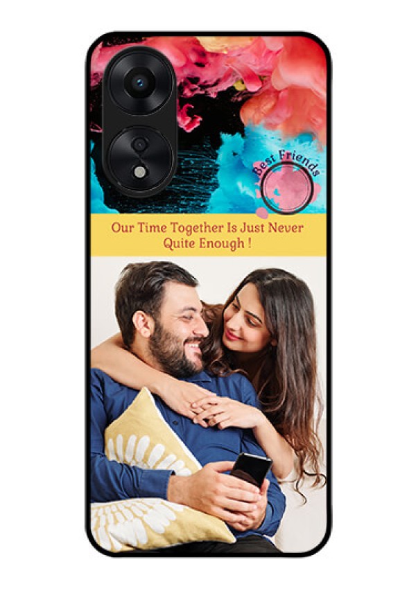 Oppo A78 5G Custom Glass Mobile Case - Quote with Acrylic Painting Design