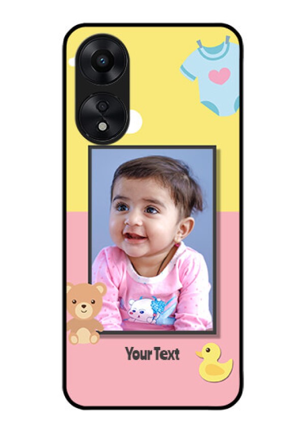 Oppo A78 5G Photo Printing on Glass Case - Kids 2 Color Design