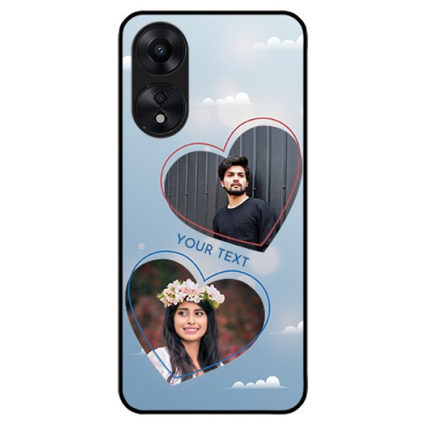 Oppo A78 5G Custom Glass Mobile Case - Blue Color Couple Design