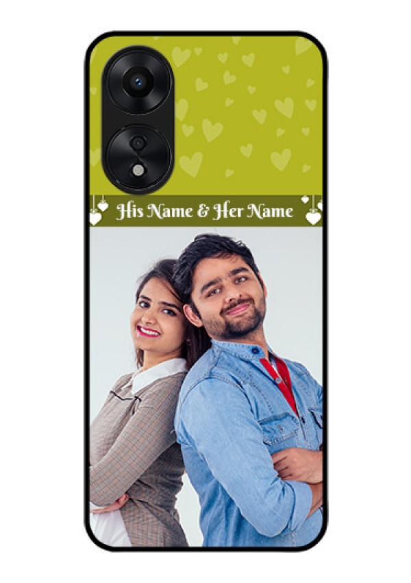 Oppo A78 5G Custom Glass Phone Case - You & Me Heart Design