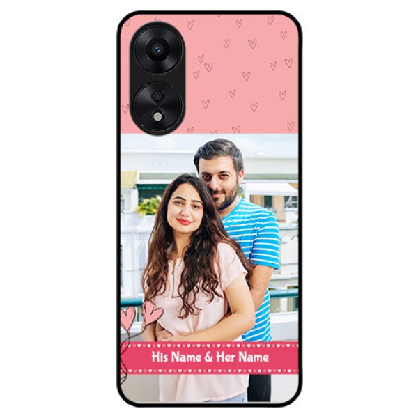 Oppo A78 5G Personalized Glass Phone Case - Love Design Peach Color Oppo A78 5G Personalized Glass Phone Case - Love Design Peach Color