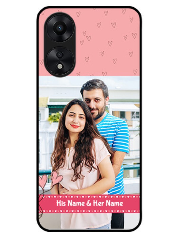 Custom Oppo A78 5G Personalized Glass Phone Case - Love Design Peach Color