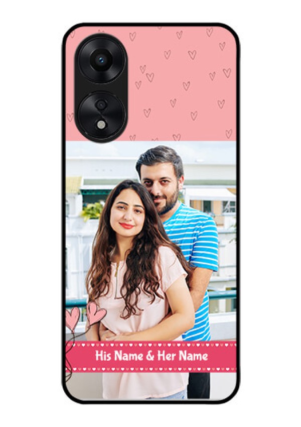 Oppo A78 5G Personalized Glass Phone Case - Love Design Peach Color