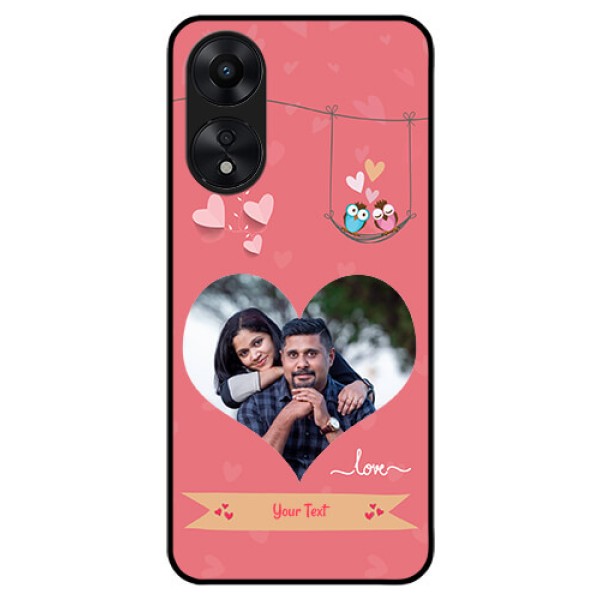 Oppo A78 5G Personalized Glass Phone Case - Peach Color Love Design Oppo A78 5G Personalized Glass Phone Case - Peach Color Love Design