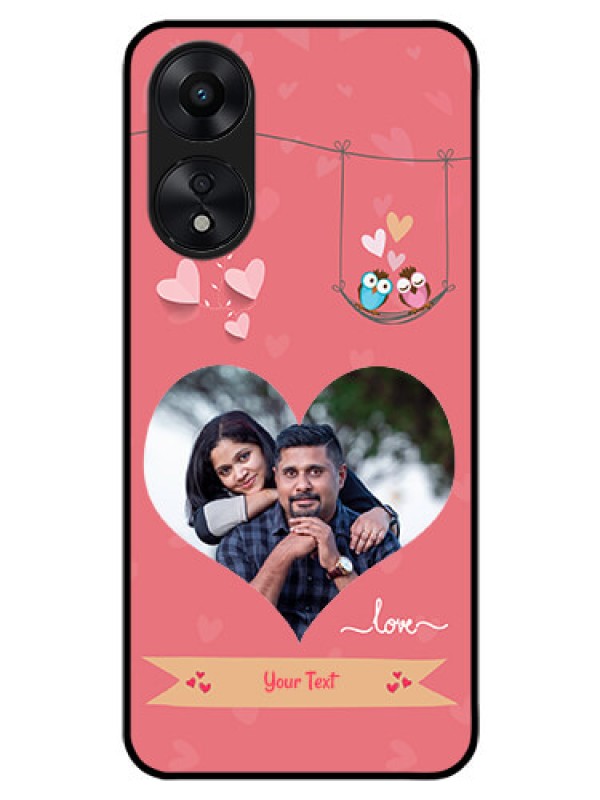 Custom Oppo A78 5G Personalized Glass Phone Case - Peach Color Love Design