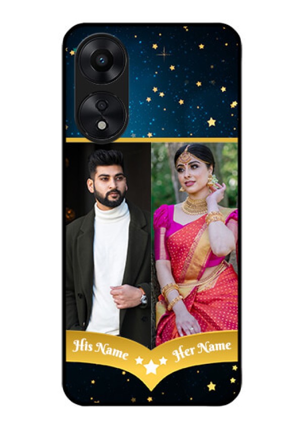 Oppo A78 5G Custom Glass Phone Case - Galaxy Stars Backdrop Design