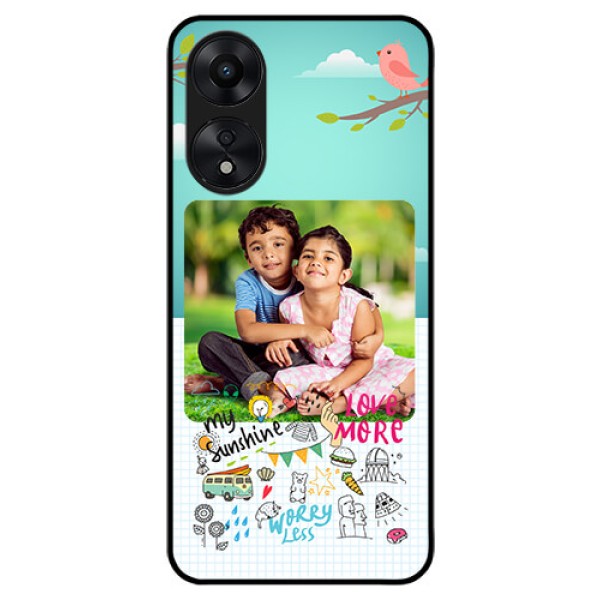 Oppo A78 5G Photo Printing on Glass Case - Doodle love Design