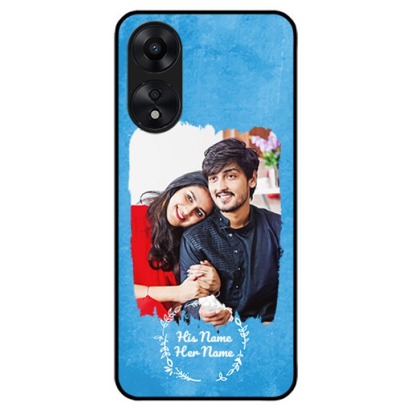 Oppo A78 5G Custom Glass Phone Case - Blue Color Vintage Design Oppo A78 5G Custom Glass Phone Case - Blue Color Vintage Design