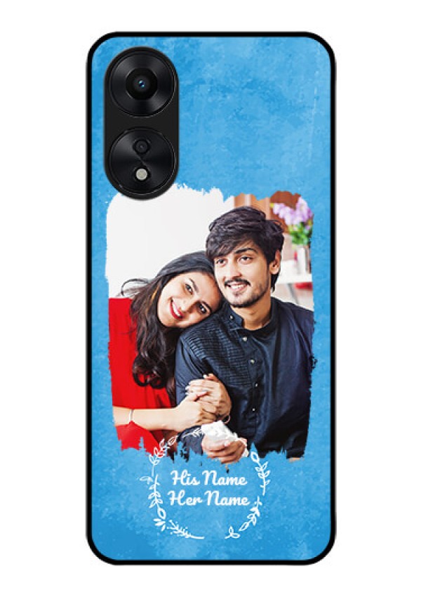 Oppo A78 5G Custom Glass Phone Case - Blue Color Vintage Design
