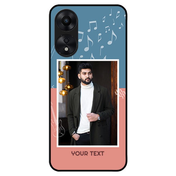 Oppo A78 5G Photo Printing on Glass Case - with Color Musical Note Design